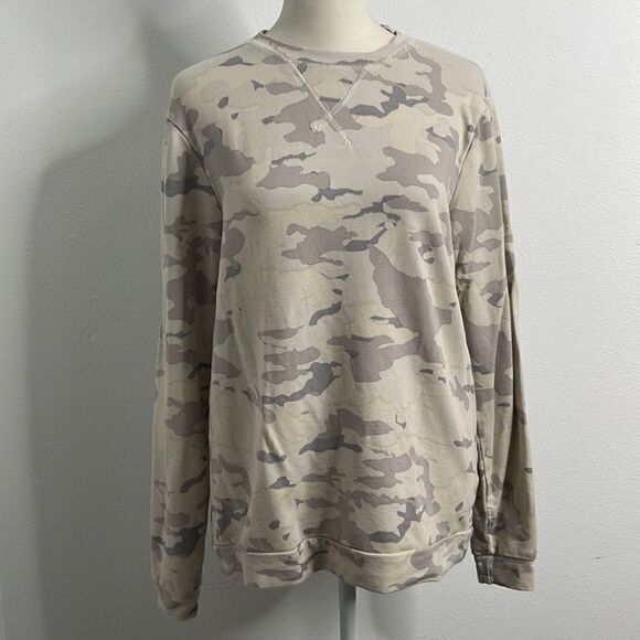 Mono B rayon soft military print oversize sweatshirt.  Size Small. - Picture 1 of 6